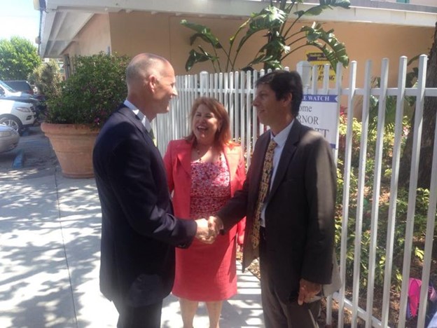 Greeting former Governor and current United States Senator Rick Scott at Ojus Elementary.